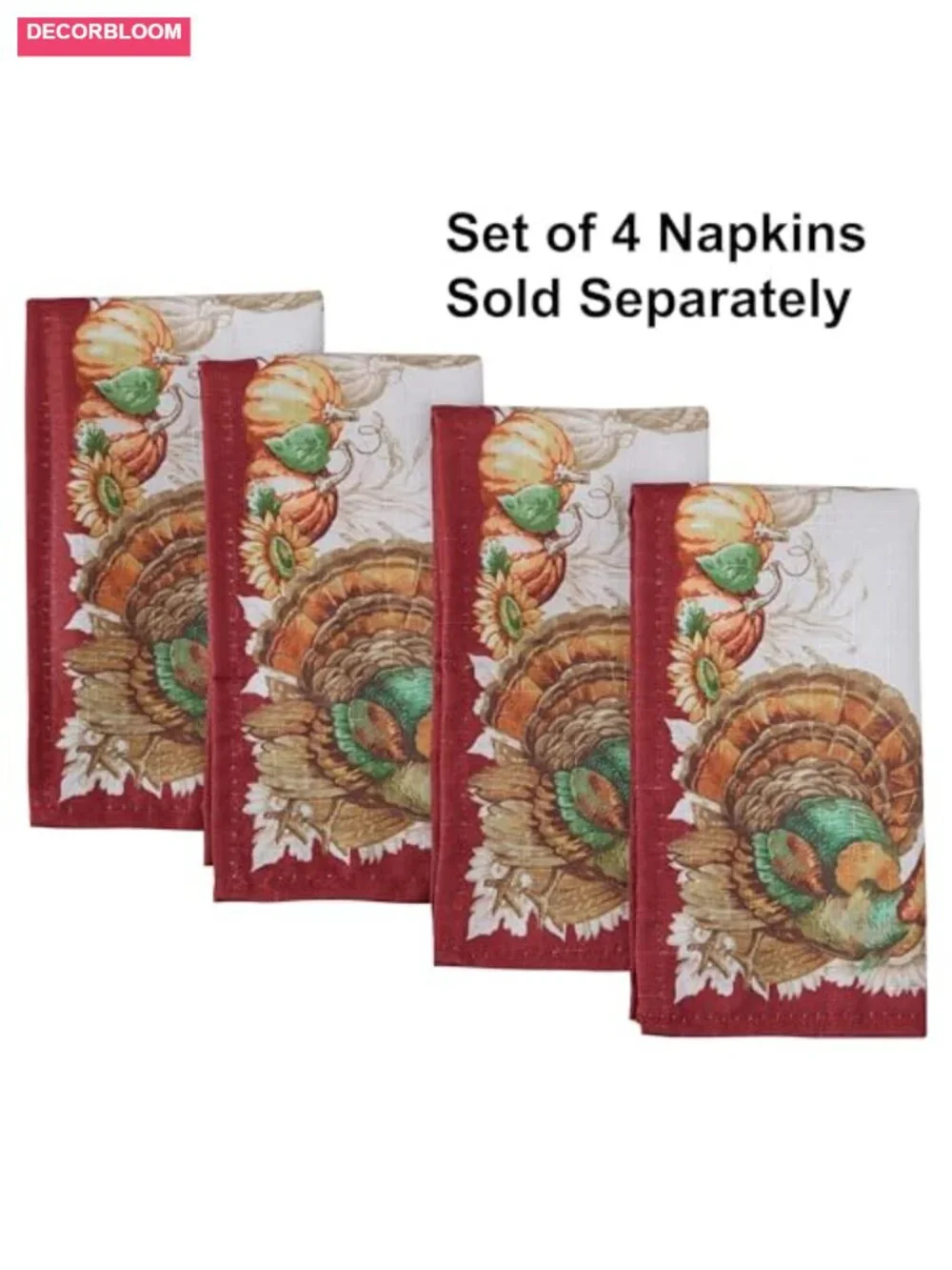 Thanksgiving Turkey Tablecloth Square 52x52